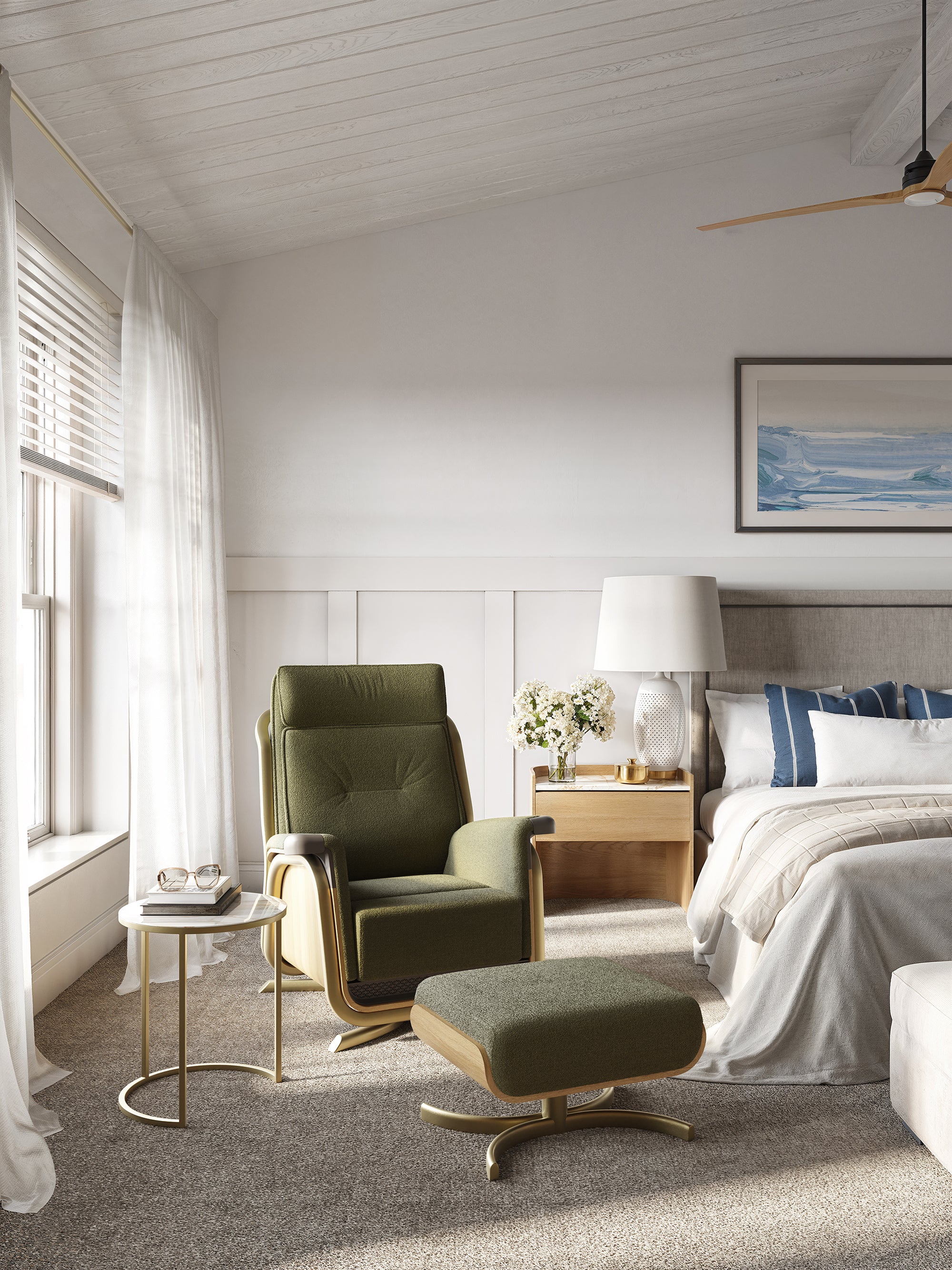 du. Footstool Moss — Adjustable Leg Rest | Matching Sit-to-Stand Chair Accessory