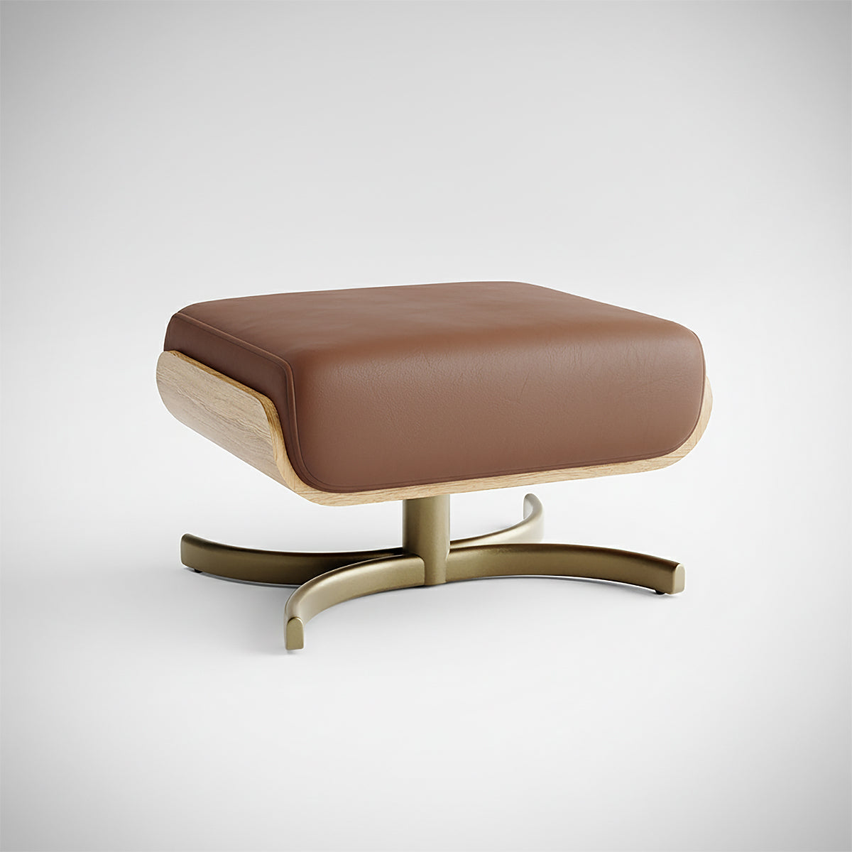 Du Footstool Pecan — Adjustable Leg Rest | Matching Sit-to-Stand Chair Accessory