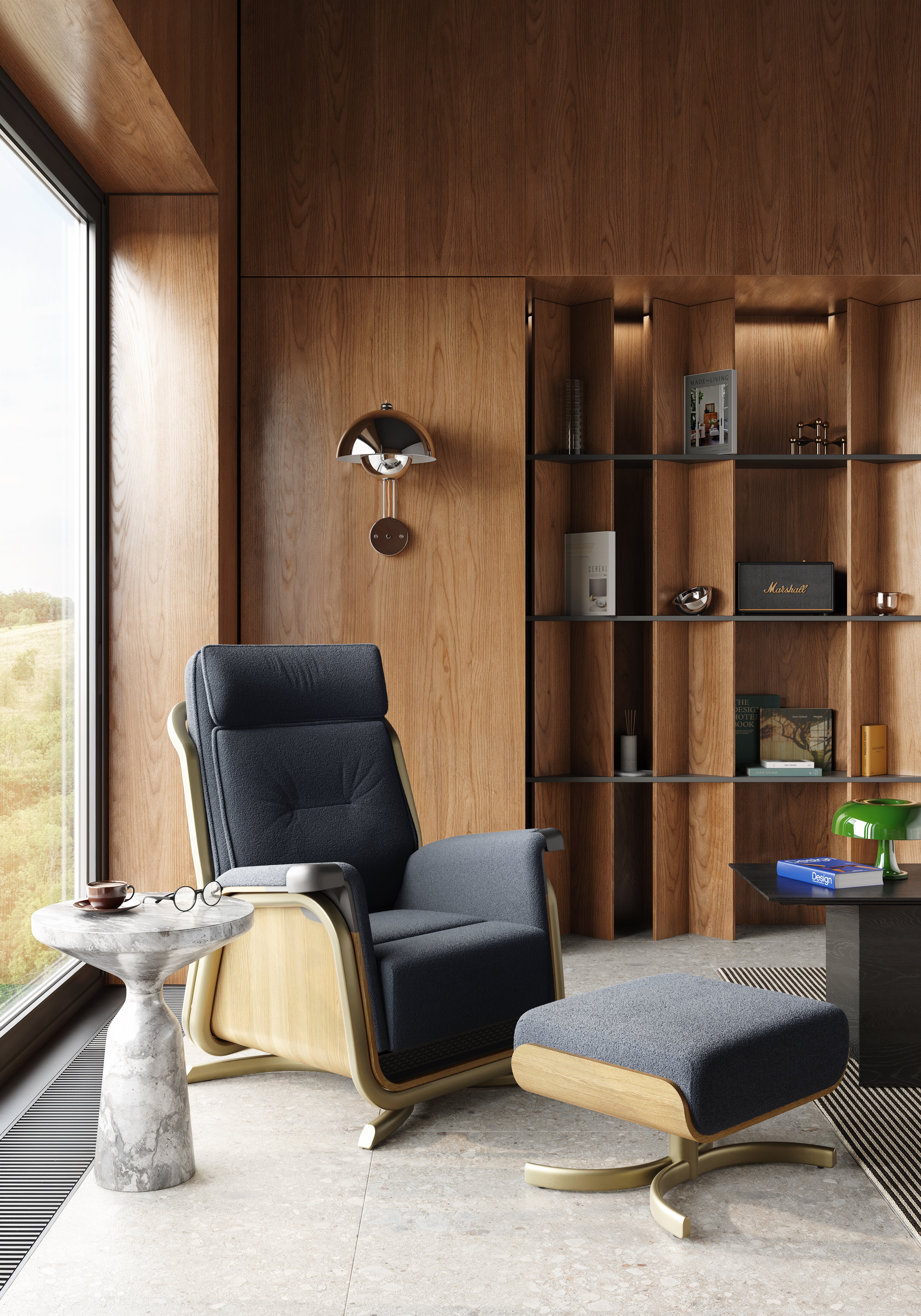 du. Footstool Midnight — Adjustable Leg Rest